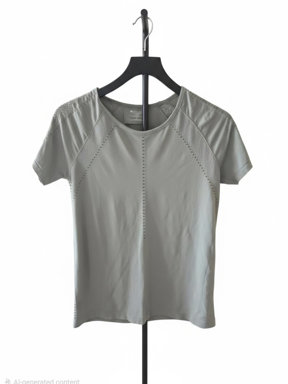 Athleta Army Green Short Sleeve Performance Tee with Vent Detailing